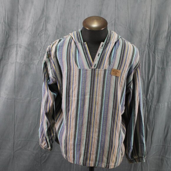 Vintage Surf Hoodie - Billabong Surf Poncho Tribal Design - Men's Large - Picture 1 of 10